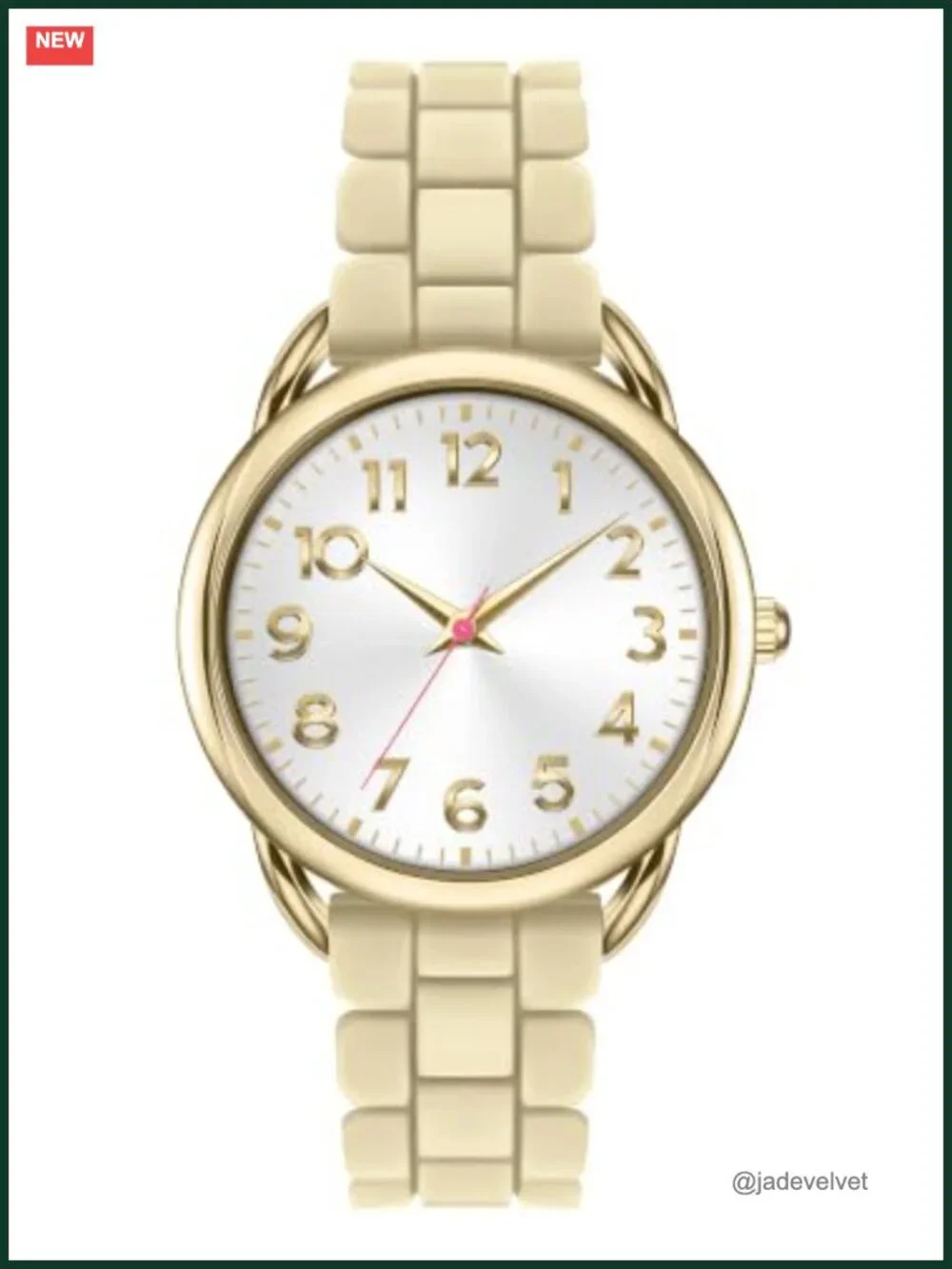 Women's Analog Watch Large Numerals Silicone Strap Water Resistant Casual